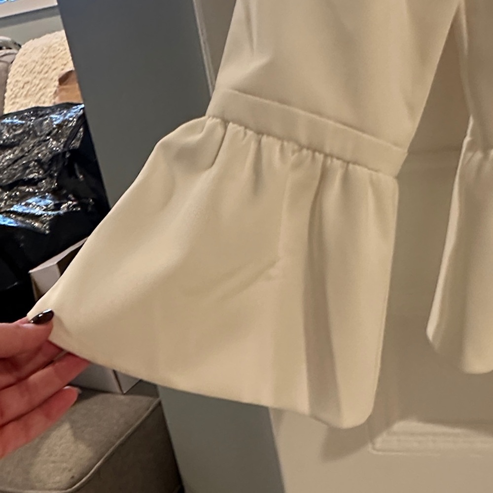 White Ruffled Women's Jacket - Picture 2 of 6